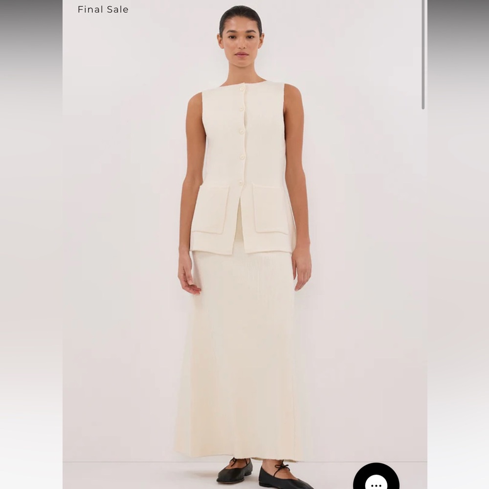 DISSH Cream Sleeveless Knit Top & Maxi Skirt Set